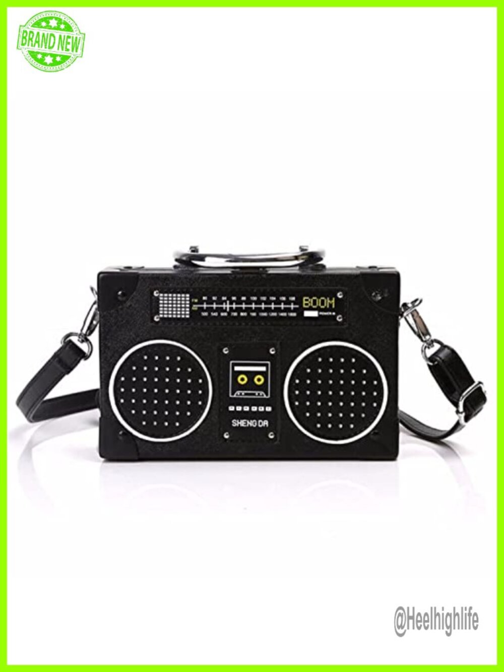 Radio Shaped Crossbody Bag Clip Clasp Shoulder Bag Detachable Strap